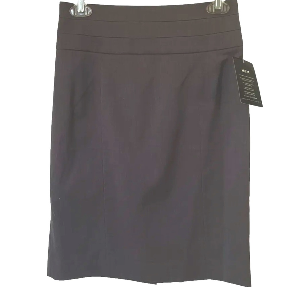 H&M Fully Lined High Waisted Straight/Pencil Skirt 6 Women's Gray Zipper back